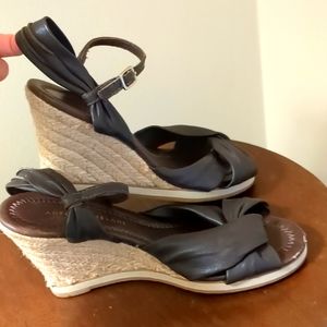 Antonio Melani Brown Leather Wedges
